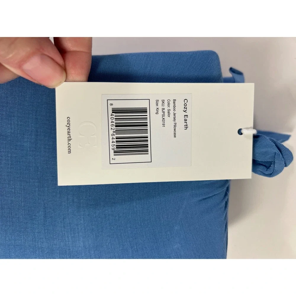 Cozy Earth Bamboo Jersey Pillowcases King Color Sailor Blue NIP